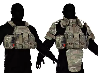 WARRIOR ASSAULT DCS PLATE CARRIER VEST BUNDLE 3D Model Pack