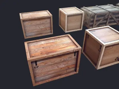 Box LowPoly Low-poly 3D model