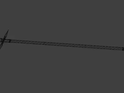 Stylized Triple Tip Spear Fantasy Low-poly 3D model