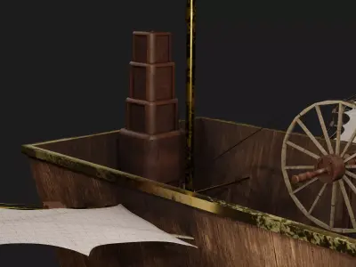 Flying Steampunk Cart 3D model