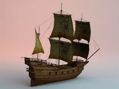 Pirate Ship Low-poly 3D model