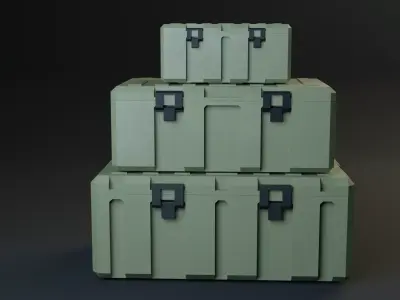 Military boxes without decals GameReady Low-poly  Low-poly 3D model