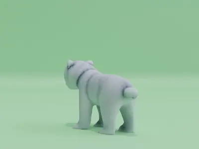 Baby Polar Bear Cute White Low-poly 3D model