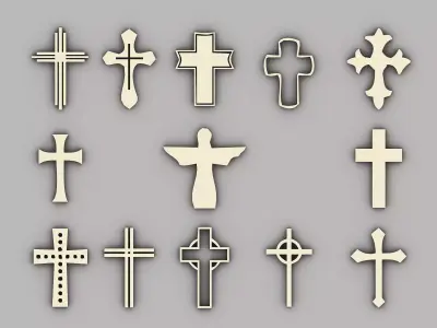 cross set of crosses 3D model