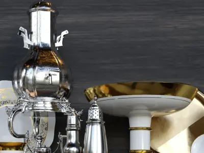 Old Antique Set 3D Model Corona Render 3D model