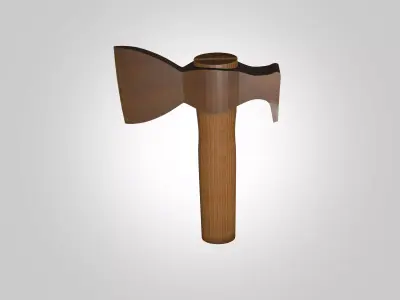 Ironwood Battle Axe - Fantasy Game-Ready 3D Weapon Model Free low-poly 3D model
