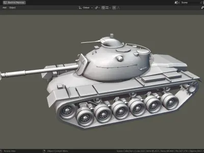M48 Patton TANK BASE MESH Low-poly 3D model