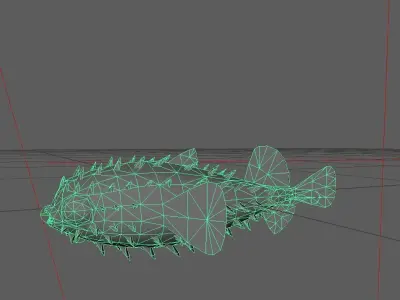 Filefish Low-poly 3D model 4