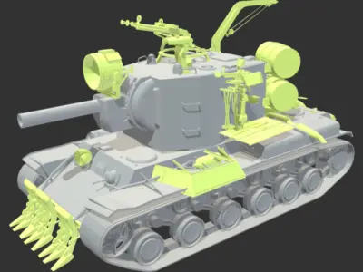 Soviet KV-2 Upgrade Kit 1-35 3D print model