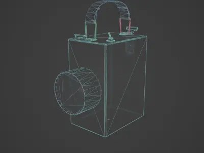 Retro Flashlight in On Position with Glowing Bulb Low-poly 3D model