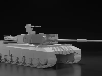 low poly 3d model tank Low-poly 3D model