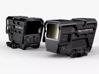 Solar Power Red Dot Sight - 002 Low-poly 3D model