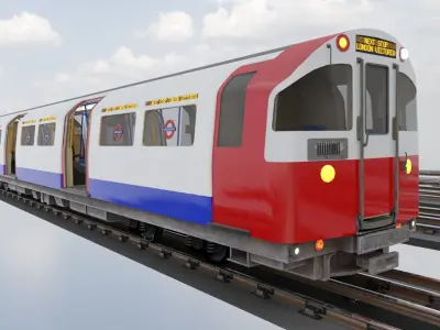 Subway Train Low-poly 3D model 2