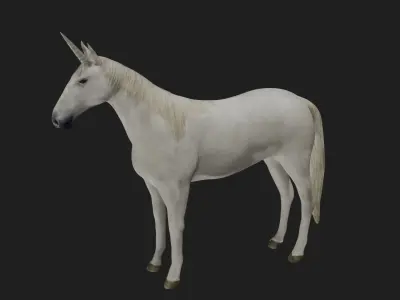 Unicorn running Low-poly 3D model