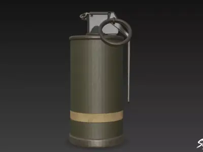 Gas Grenade Low-poly 3D model