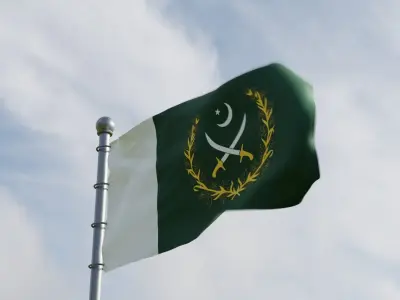 Animated Pakistan Flags 3D model