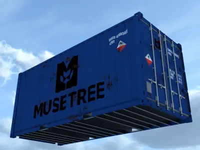 Shipping Container 20ft Low-poly 3D model buy