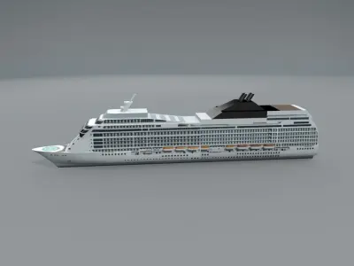 Cruise Ship Boat LOWEST Low-poly 3D model