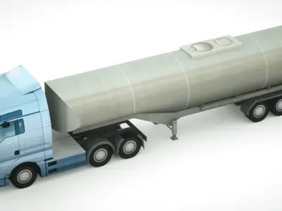 semi-truck 694 Low-poly 3D model