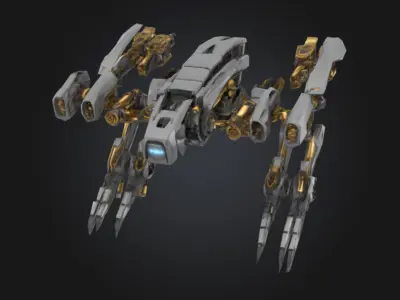 Futuristic Robotic Drone FRD-01 Low-poly 3D model