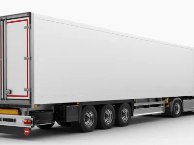 Truck 4X2 with semi trailer 3D model
