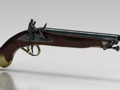 Old pistol Low-poly 3D model purchase