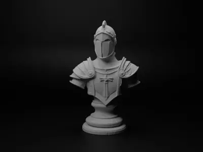 King Arthurs Knight Bust Chess 3D print model get