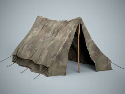 Camping Military Tent Low-poly 3D model