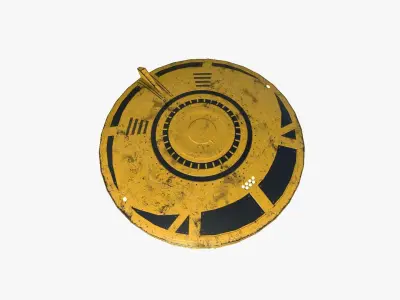 Alien Spaceship UFO A08 Yellow Dirt - Sci Fi Spacecraft Design Low-poly 3D model