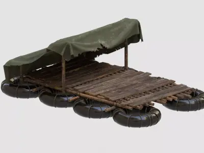 Survival Raft Ver 01 Low-poly 3D model