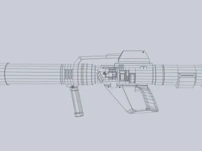 Scifi bazooka Low-poly 3D model buy