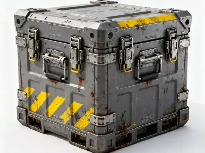 Realistic Sci-Fi Modular Crate 3D Model Low-poly 3D model