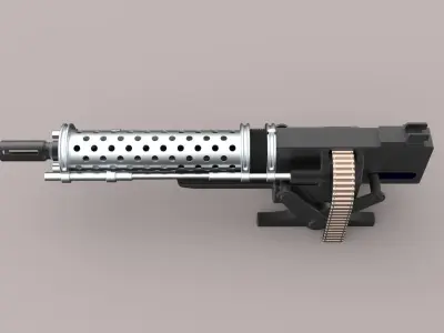 Machine gun 3D model 10