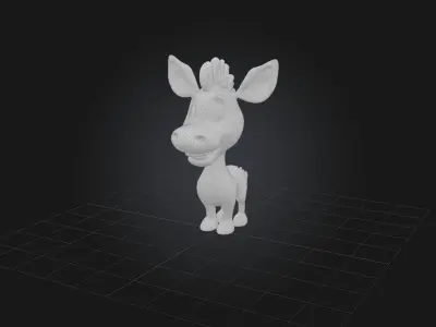 Cartoon Zebra Low-poly 3D model