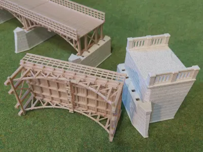 Wooden arch road bridge 1-87 FDM 3D print model