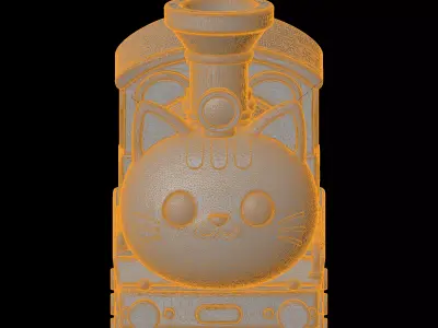 Kawaii Cat Locomotive 3D Print Model 3D print model