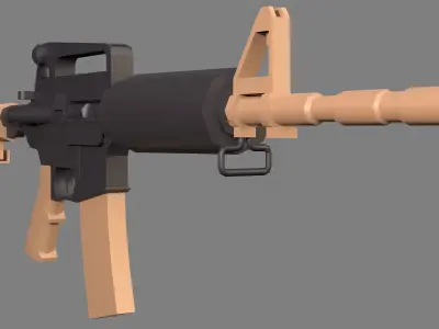 M4A1 Carbine Stylized Gun Low-poly 3D model