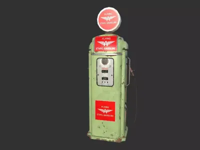 Ethyl Gasoline gas Station Low-poly 3D model