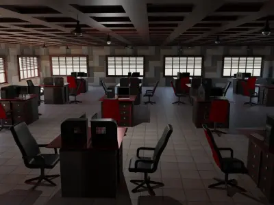 Office Interior Low-poly 3D model purchase