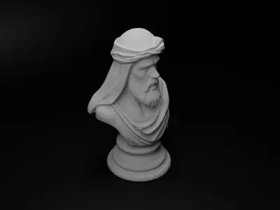Arab Bedouin Warrior Bust Chess 3D print model