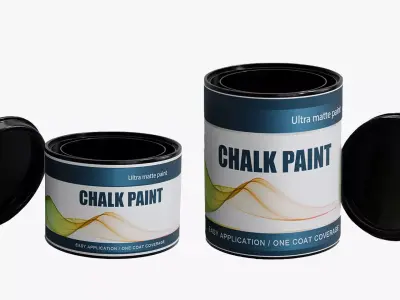 Plastic Paint Can Packaging Set  350ml and 750ml Blank Label PBR