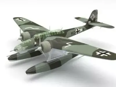 seaplane toy plane with propellers 3D model by dannymax0000