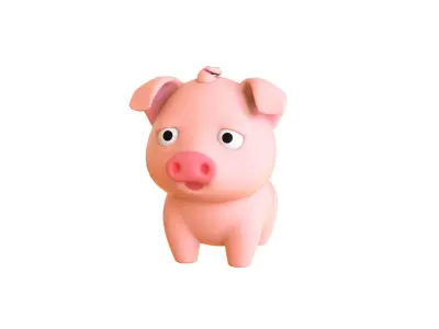 Cartoon Pig Animal Cute Low-poly 3D model