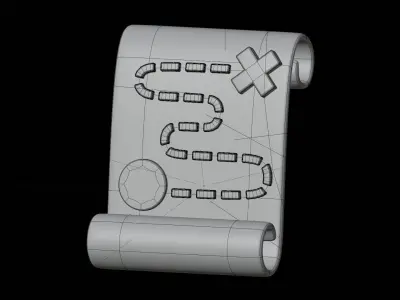 Map Treasure 3D Illustration 3D model