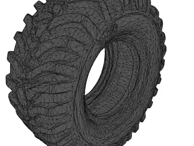 Heavy Duty OffRoad Tire  Rim 3D model