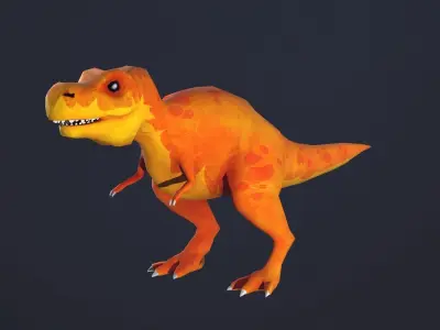 T-rex Cartoon Low-poly 3D model