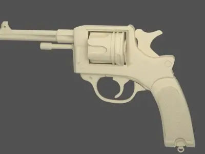 FRENCH REVOLVER 1892 Low-poly 3D model
