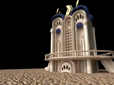 Sacred Serenity Temple Low-poly 3D model