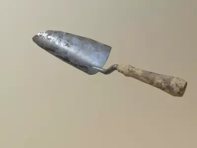 Low Poly Trowel Dirty Tool Low-poly 3D model