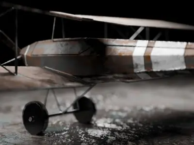 Low Poly Plane Albatros C-3 Low-poly 3D model